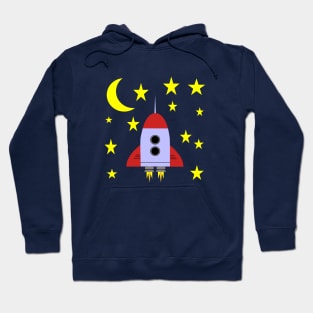 Rocket Ship In Space Hoodie